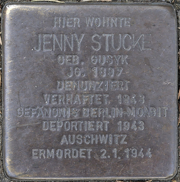 Stolperstein Wuppertaler Straße 36