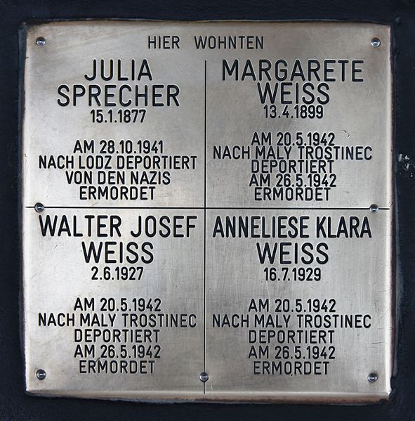 Gedenksteen Werdertorgasse 15 #1