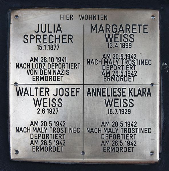 Remembrance Stone Werdertorgasse 15 #1