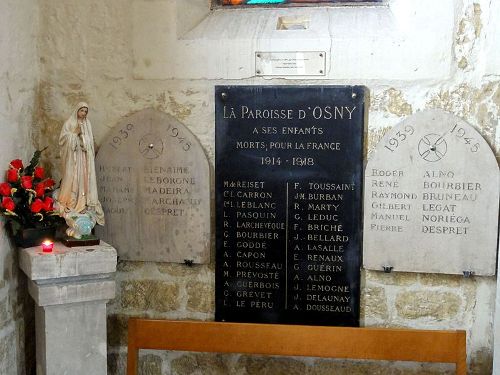 Oorlogsmonument Kerk Osny