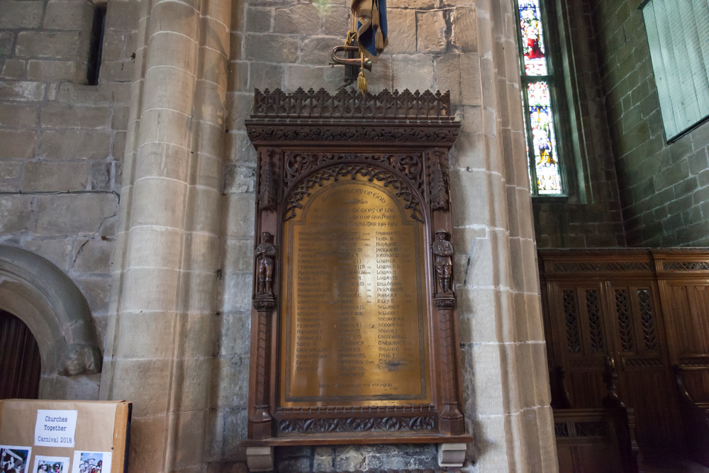 Roll of Honour St. Johns Church Tideswell #1
