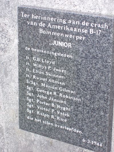Monument Crash B17 Oranjekanaal #3