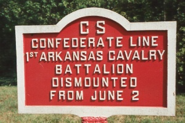 Position Marker 1st Arkansas Cavalry Battalion (Confederates) #1
