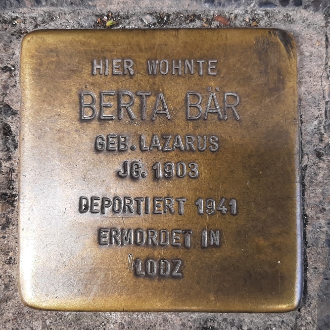 Stolpersteine Zuckerbergstraße 20 #4