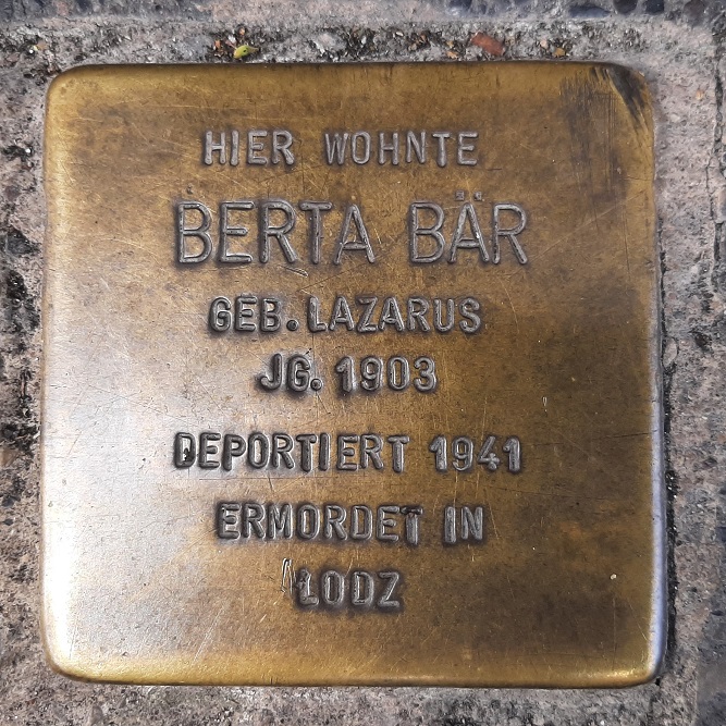 Stolpersteine Zuckerbergstrae 20 #4