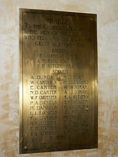 War Memorial inside St. Giles Church