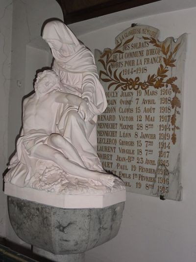 Oorlogsmonument Kerk Hecq #1