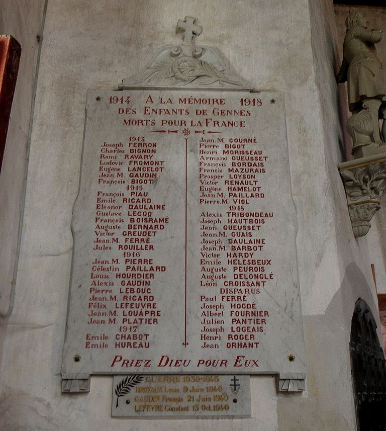 War Memorial Gennes-sur-Seiche