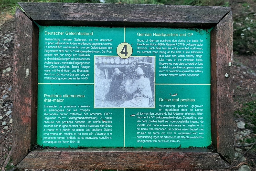 Memorial Site Hasselpath Position 4. German Headquarters and CP #1