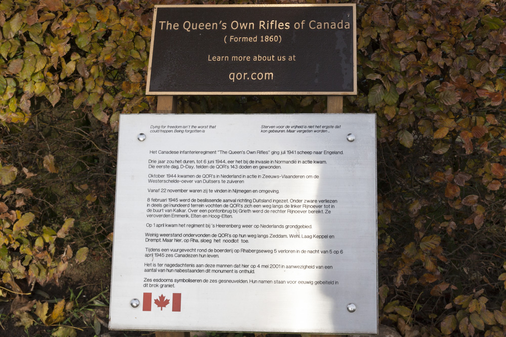 Memorial for The Queen's Own Rifles of Canada (QOR) #4