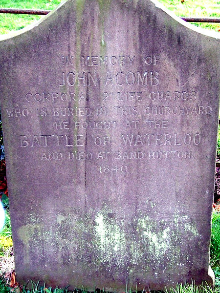 Grave Waterloo-veteran Sand Hutton #1