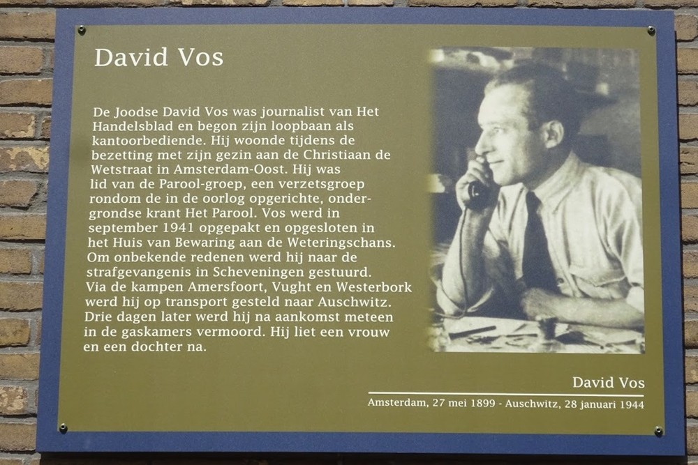 Memorial Plates Slotermeer David Vosstraat