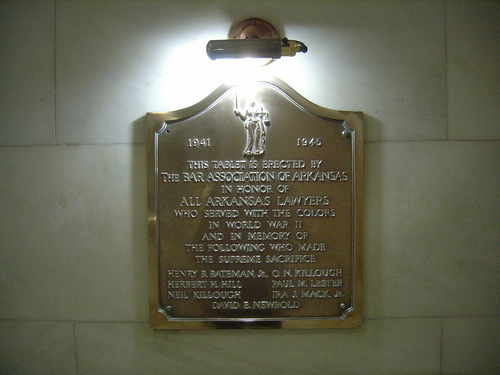 Monument Veteranen Tweede Wereldoorlog Arkansas Supreme Court