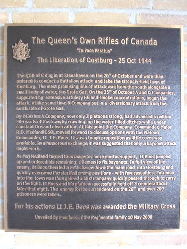 Gedenktekens Queens Own Rifles of Canada Oostburg #5