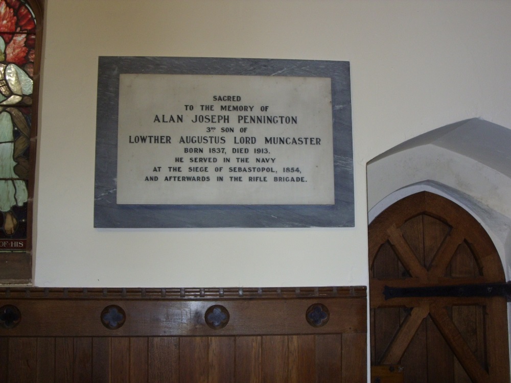 Memorials Crimean War Muncaster Church #2