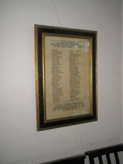 Roll of Honour St. Alban Church #1