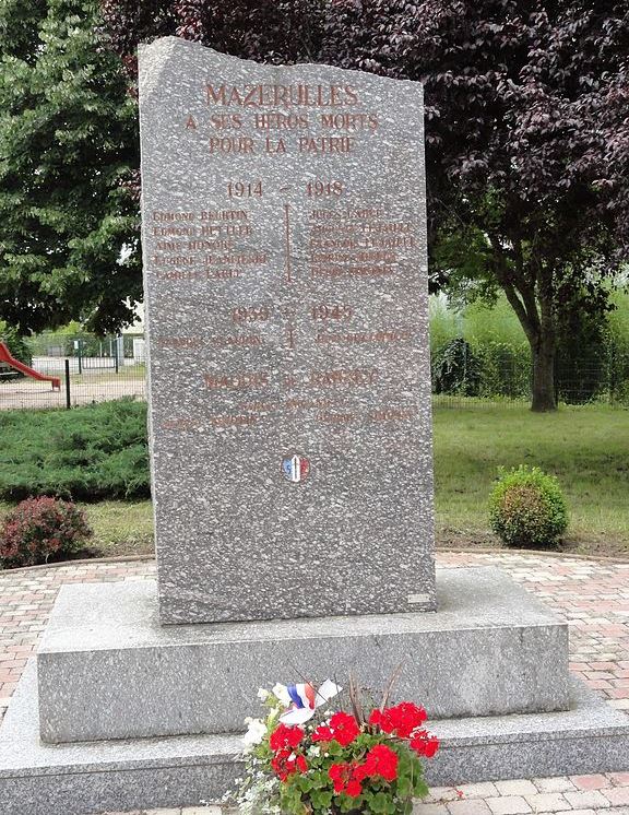 Oorlogsmonument Mazerulles