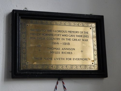 War Memorial Horningtoft Church