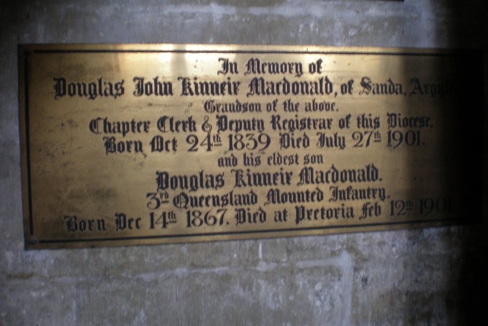 Memorials Anglo-Boer War Salisbury Cathedral