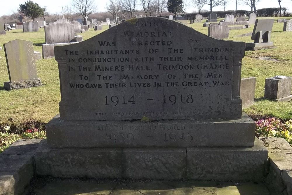 Commonwealth War Graves Trimdon Grange Cemetery