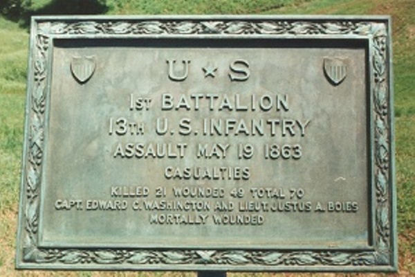 Positie-aanduiding Aanval van 13th United States Infantry, 1st Battalion (Union) #1
