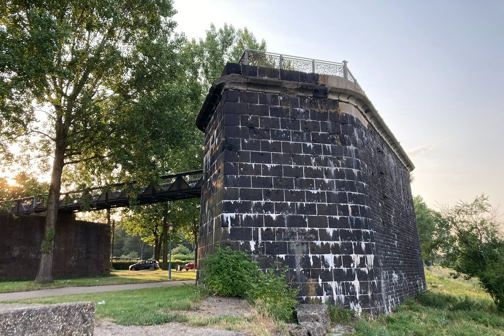 Old Bridge Pillar Rhine Promenade Wesel #2