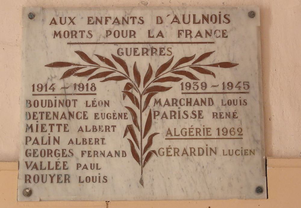 War Memorial Aulnois-sous-Vertuzey Church #1