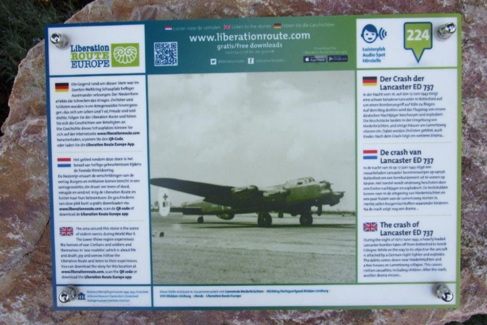Liberation Route Marker 224: The crash of Lancaster ED737 #3