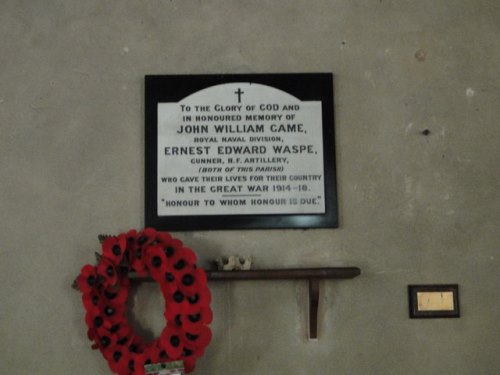 Oorlogsmonument Ringshall Church