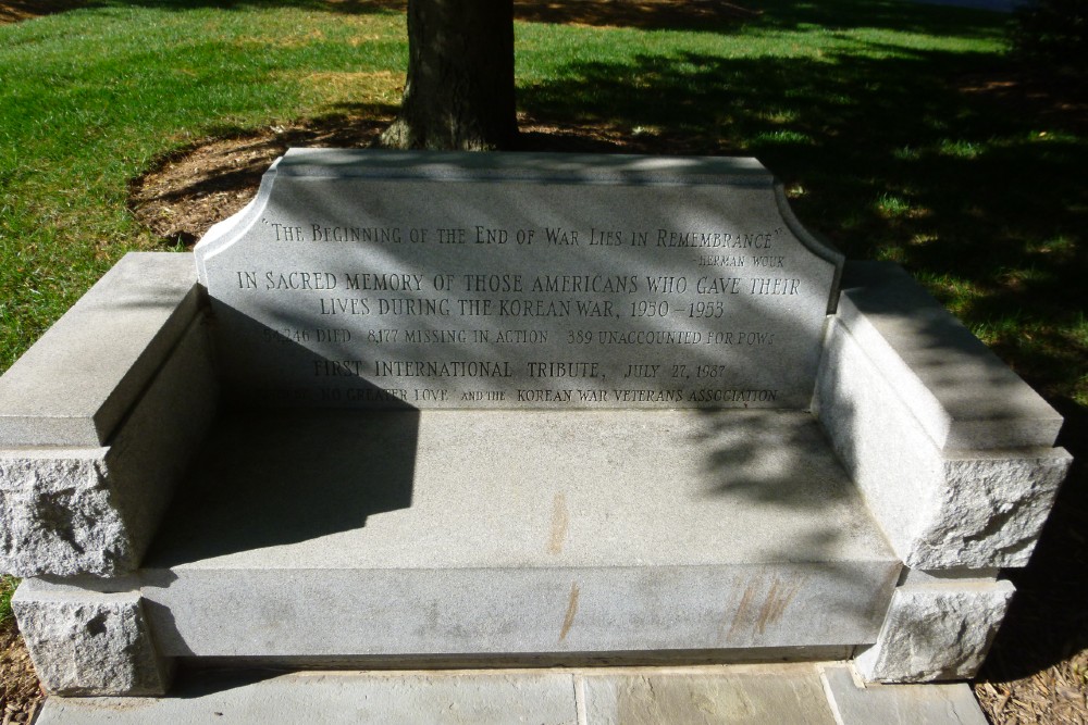Commemorative Bench Korean War National Arlington Cemetery #1