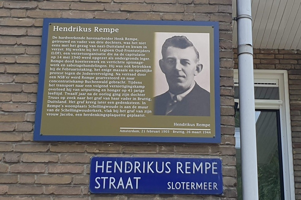 Memorial Plates Slotermeer Hendrikus Rempestraat #1