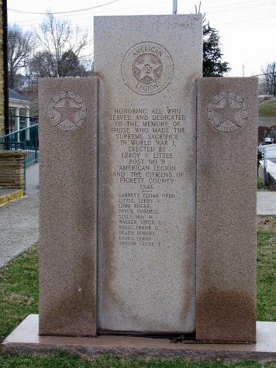 War Memorial Pickett County #1