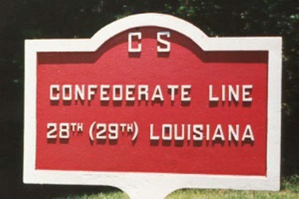 Position Marker 28th (29th) Louisiana Infantry (Confederates)
