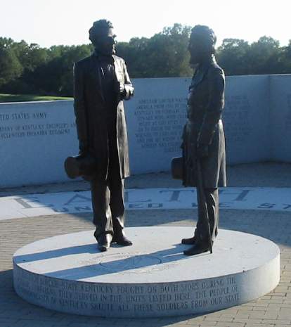 Standbeelden Abraham Lincoln en Jefferson Davis