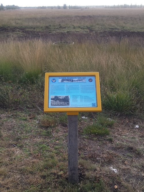 Memorial Sign Crash Location B-17G Flying Fortress 42-37886 