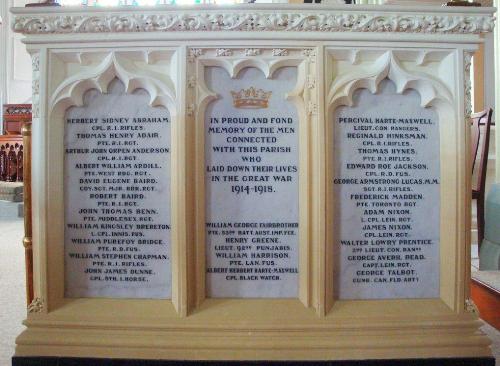 War Memorial St Cronan Church Roscrea