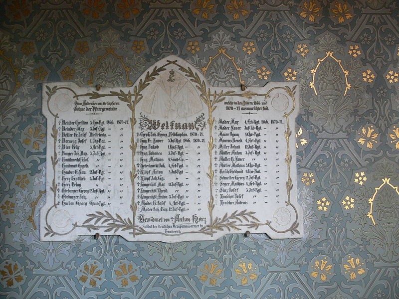 Gedenkteken Veteranen 1866 en 1870-1871 Pfarrkirche St. Pelagius #1