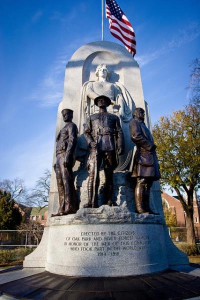 Monument Veteranen Eerste Wereldoorlog Oak Park en River Forest