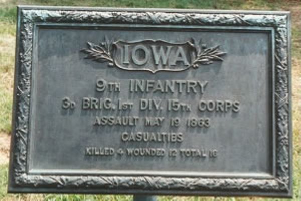 Positie-aanduiding Aanval van 9th Iowa Infantry (Union) #1