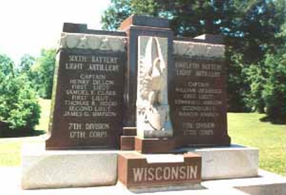 6th and 12th Battery Wisconsin Light Artillery (Union) Monument #1