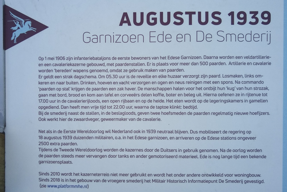 Information Sign Ede Garrison and de Smederij (The Forge) #2