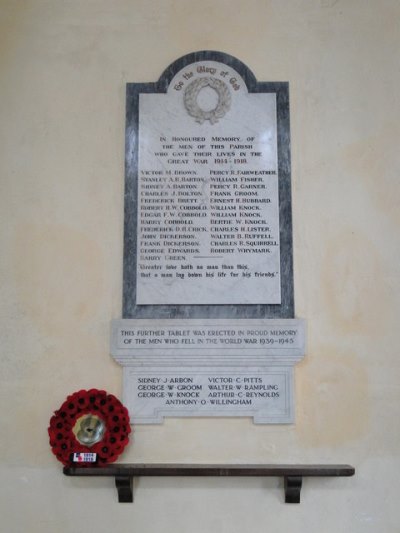 Oorlogsmonument Hitcham Church