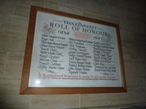 Roll of Honour St. Saviour Church