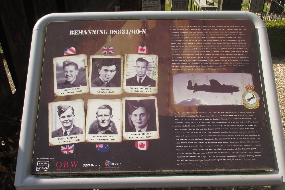 Information Board Crash Lancaster Bommenwerper DS831/QO-N Leeuwarden #2