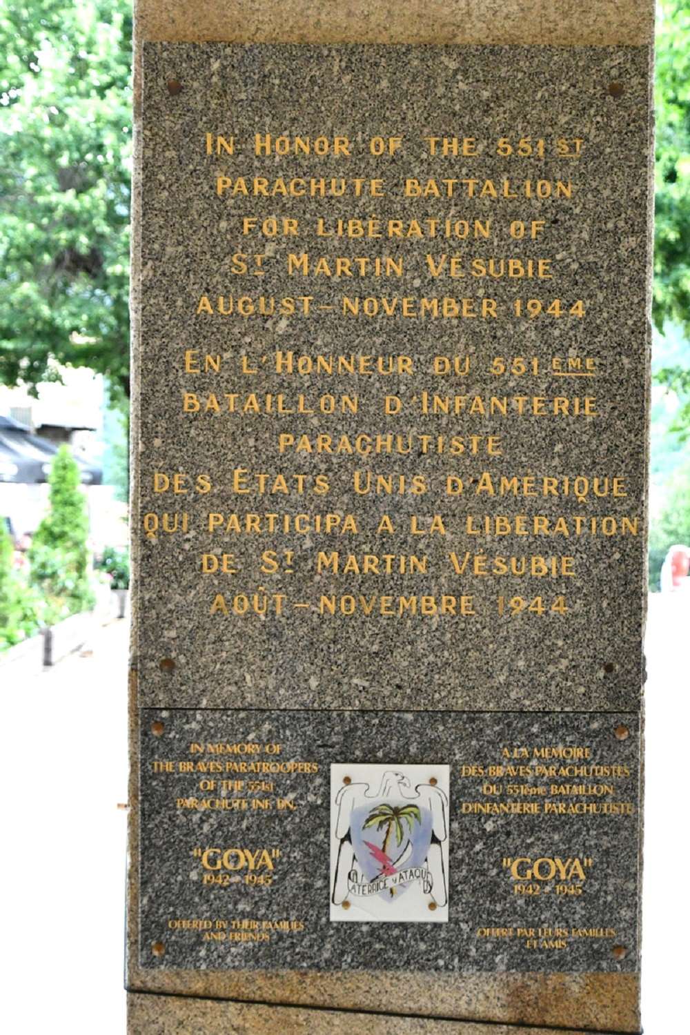 Memorial 551st Parachute Battalion Saint-Martin-Vésubie #4