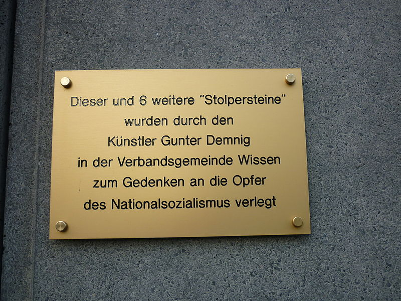 Gedenkteken Stolpersteine Wissen