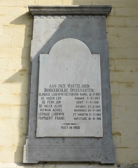 Memorials First World War Hofstade #2