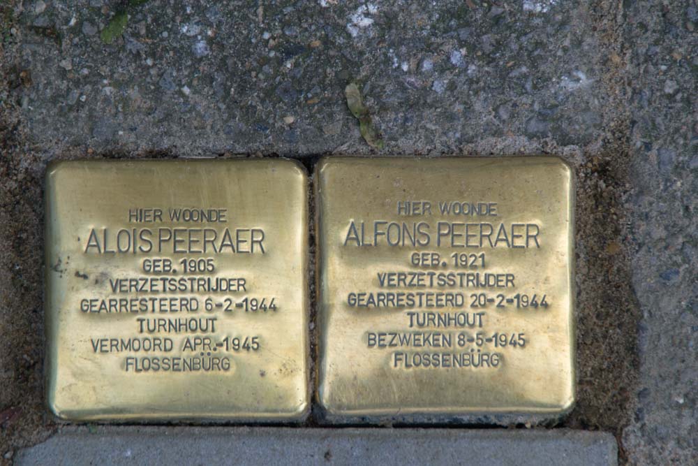 Stumbling stones Resistance fighters Alois and Alfons Peeraer Turnhout