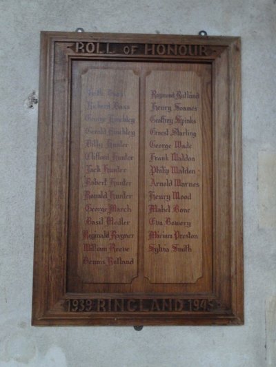 Roll of Honours Ringland Church #2