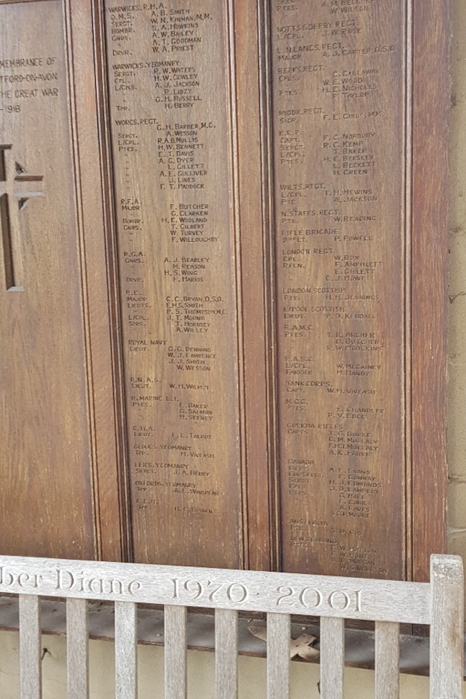 Roll of Honour Stratford upon Avon Cemetery #3